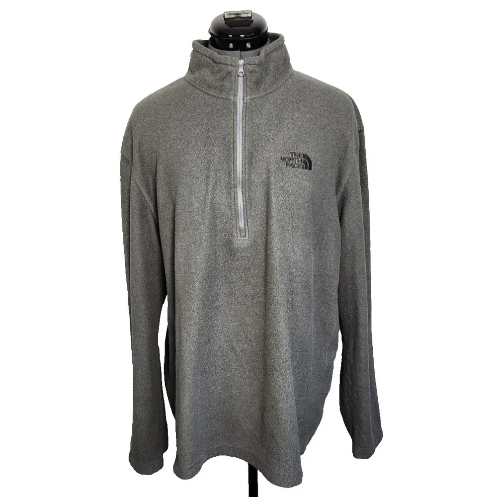 The‎ North Face Mens TKA 100 Glacier Quarter Zip Fleece Pullover Grey XL